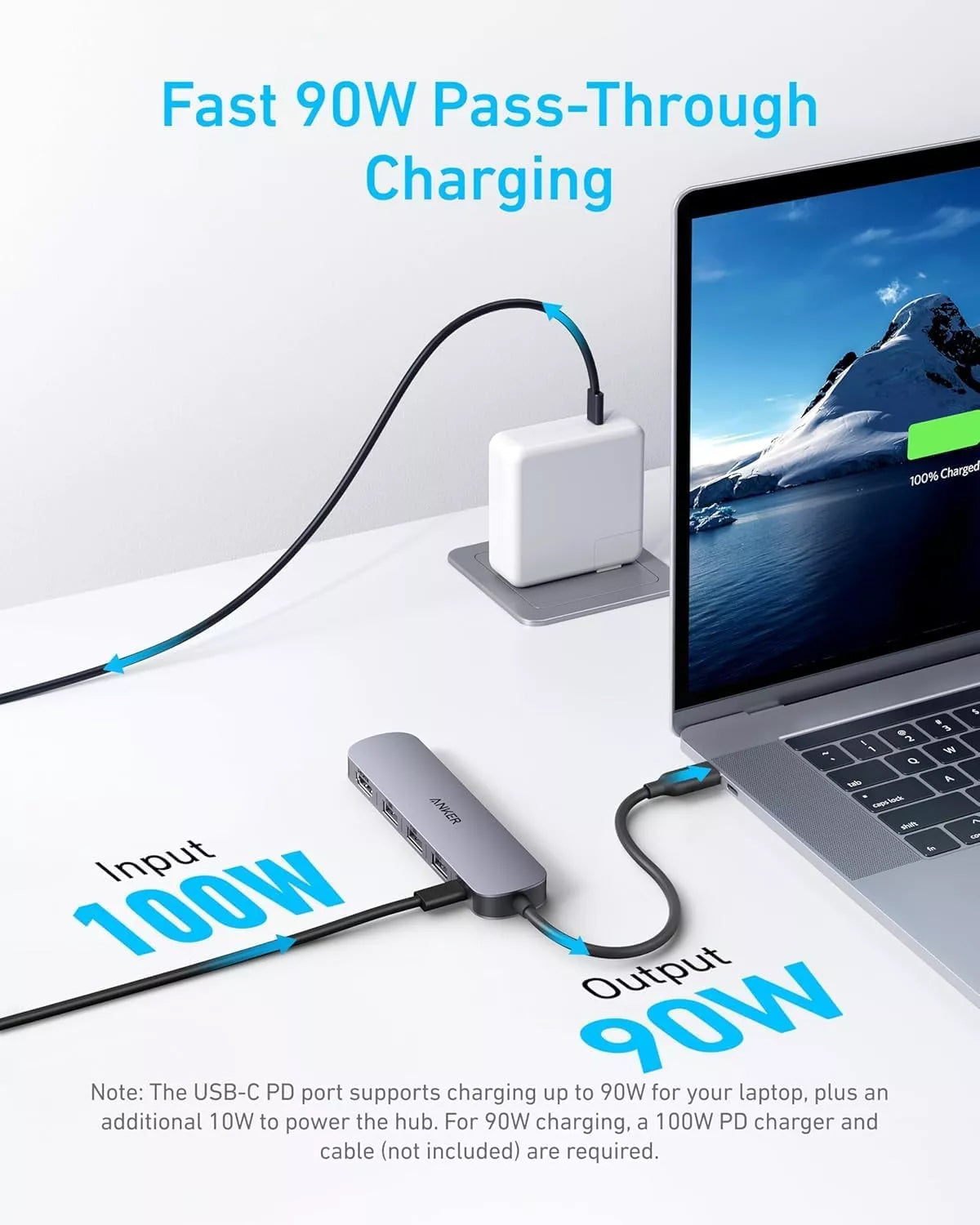 Hub USB-C Anker, 2 x USB-A - 1 x USB-A 3.0 - 1 x USB-C - 1 x HDMI, Sivý A8357HA0