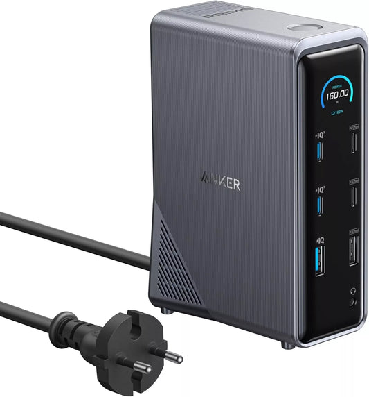 Hub USB-C Anker Prime 737, 2 x USB-A 3.0 - 3 x USB-A - 5 x USB-C - 2 x HDMI - 1 x Jack 3.5mm - 1 x RJ45, Čierny A83B63A1