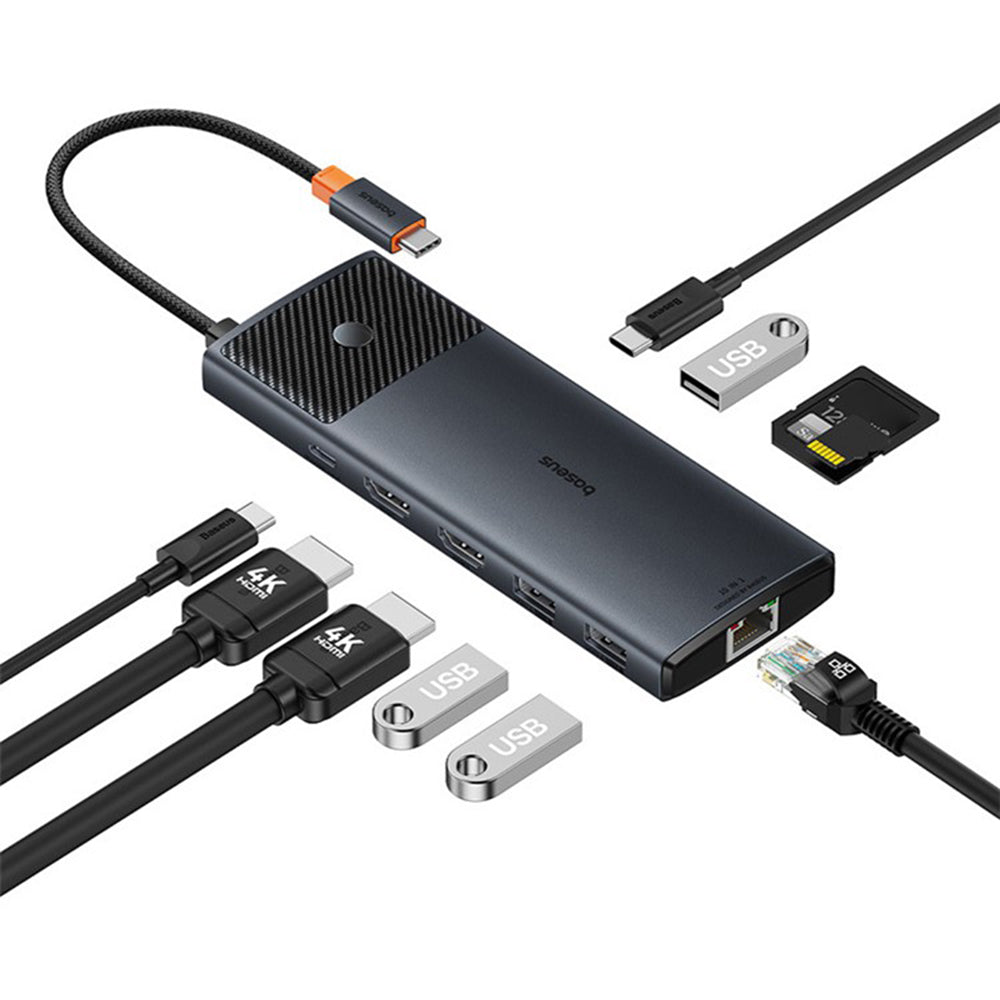 Hub USB-C Baseus Gleam II, 10in1, Čierny B0114200