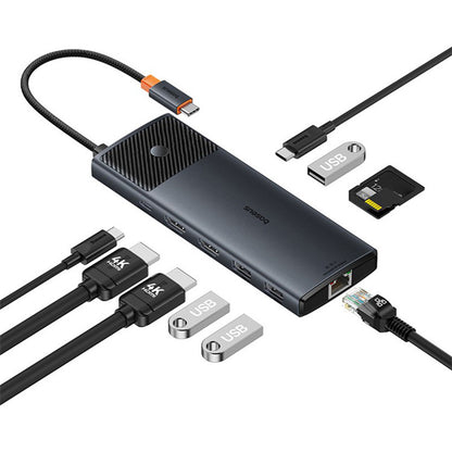 Hub USB-C Baseus Gleam II, 10in1, Čierny B0114200
