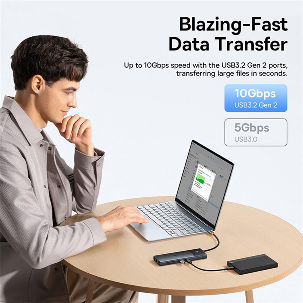 Hub USB-C Baseus Gleam II, 10in1, Čierny B0114200