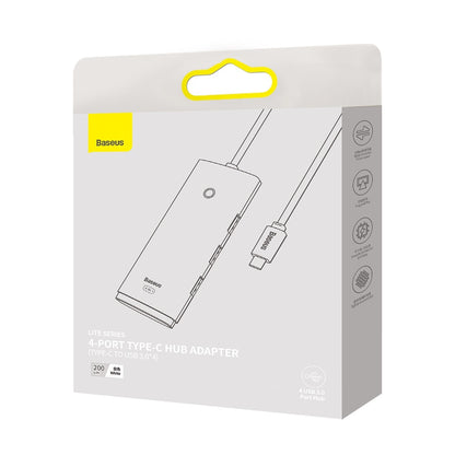 USB-C Hub Baseus Lite, 4 x USB-A 3.2, 2m, Biela