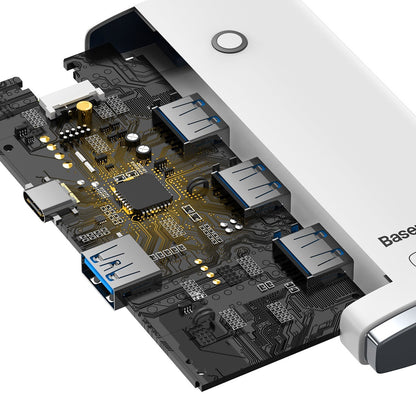 USB-C Hub Baseus Lite, 4 x USB-A 3.2, 2m, Biela