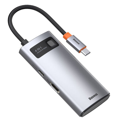 Hub USB-C Baseus Metal Gleam, 2 x USB-A - 1 x USB-C - 1 x HDMI, Sivý Resigilat CAHUB-CY0G