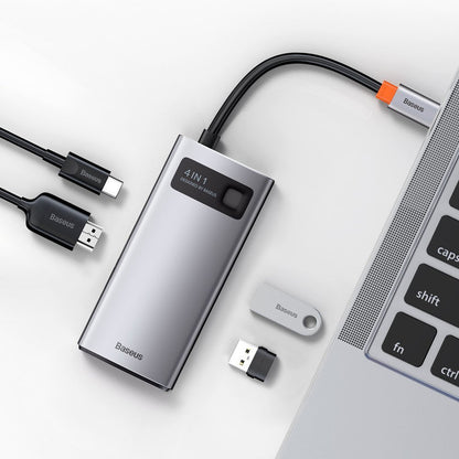 Hub USB-C Baseus Metal Gleam, 2 x USB-A - 1 x USB-C - 1 x HDMI, Sivý Resigilat CAHUB-CY0G