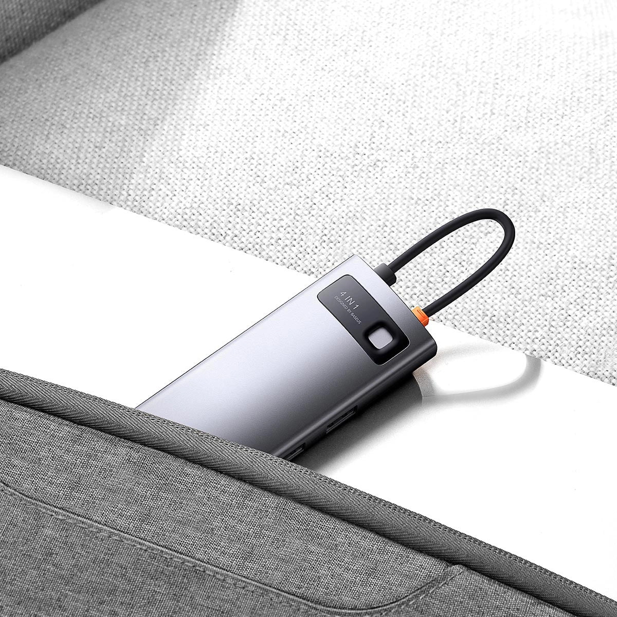 Hub USB-C Baseus Metal Gleam, 3 x USB-A - 1 x RJ45, Sivý WKWG070113