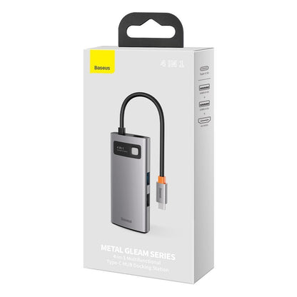 Hub USB-C Baseus Metal Gleam, 2 x USB-A - 1 x USB-C - 1 x HDMI, Sivý Resigilat CAHUB-CY0G