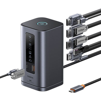 Hub USB-C Baseus SpaceMate, 11in1, Sivý B00568101813-00