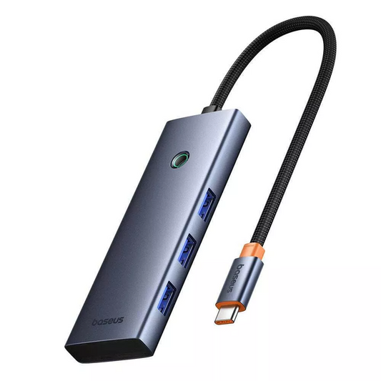 Hub USB-C Baseus UltraJoy, 3 x USB-A 3.0 - 1 x USB-C - 1 x HDMI - 1 x SD - 1 x microSD, Sivý B00052803811-03