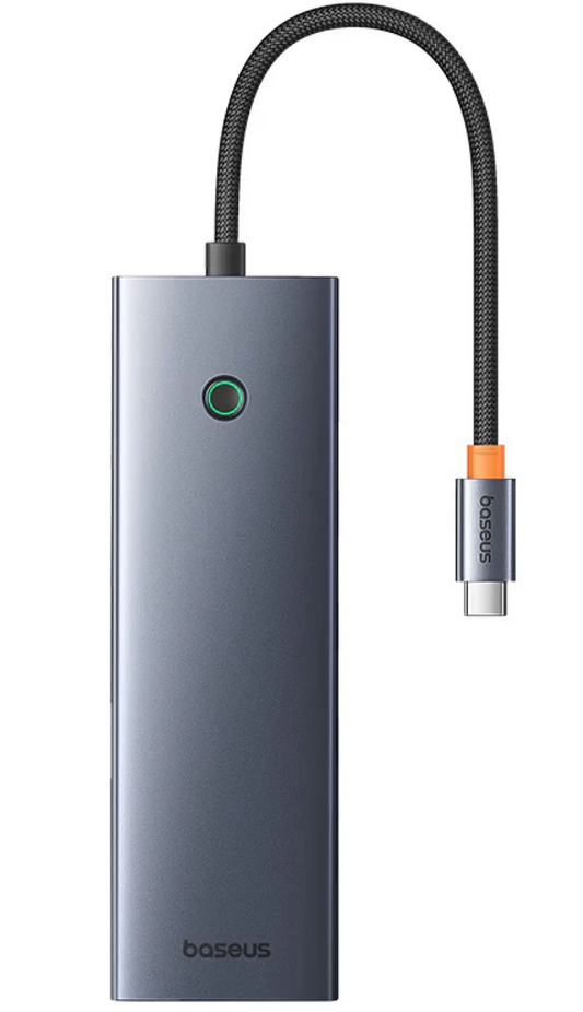 USB-C rozbočovač Baseus UltraJoy, 3 x USB-A 3.0 - 1 x USB-C - 1 x HDMI - 1 x VGA - 1 x Jack 3,5 mm - 1 x RJ45 - 1 x SD - 1 x microSD, Sivý B0005280C811-00