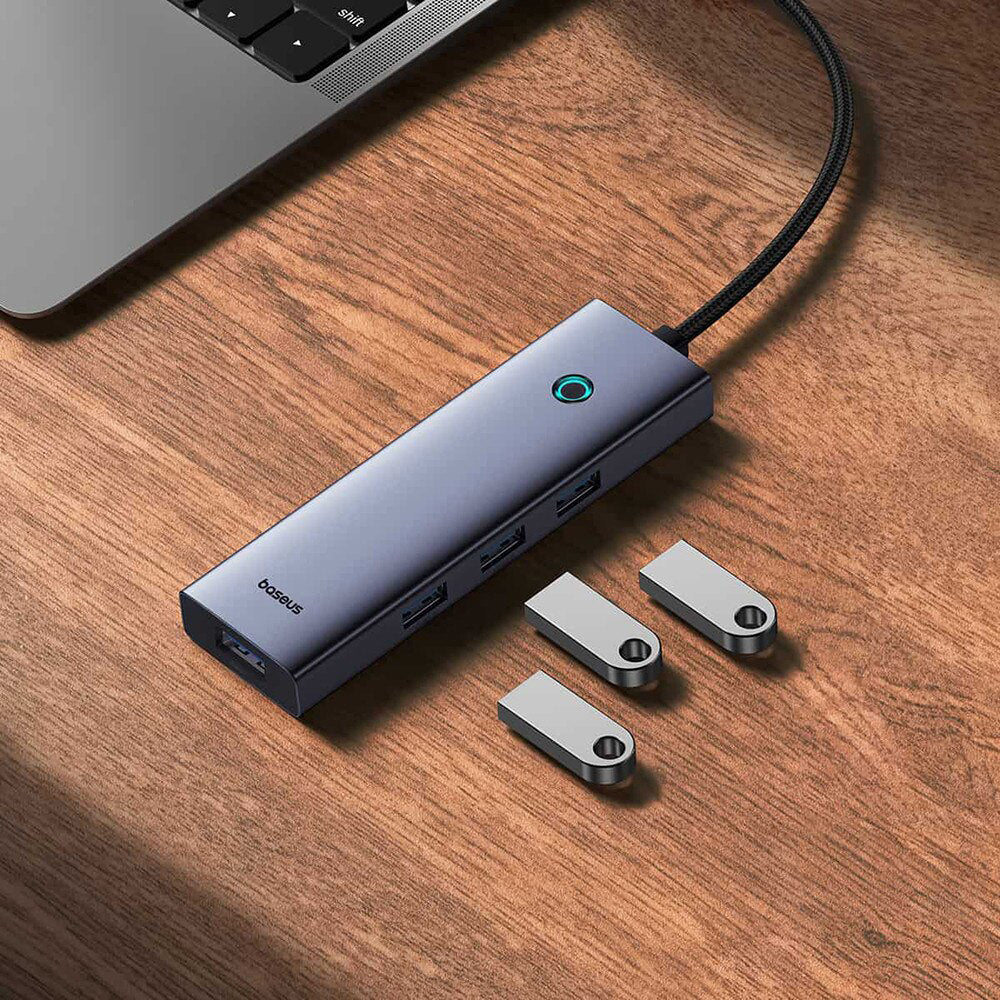 Hub USB-C Baseus UltraJoy, 4 x USB-A 3.0 - 1 x USB-C, Sivý B00052801811-01