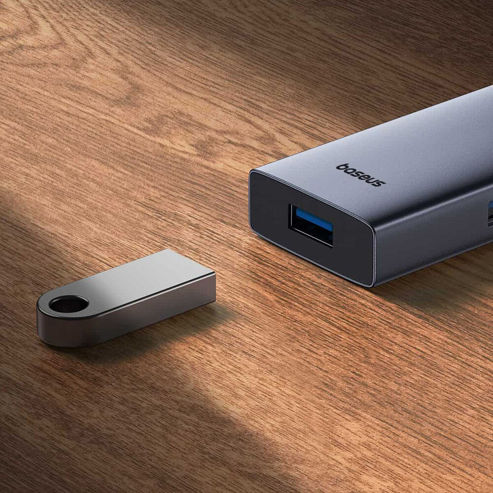 Hub USB-C Baseus UltraJoy, 4 x USB-A 3.0 - 1 x USB-C, Sivý B00052801811-01
