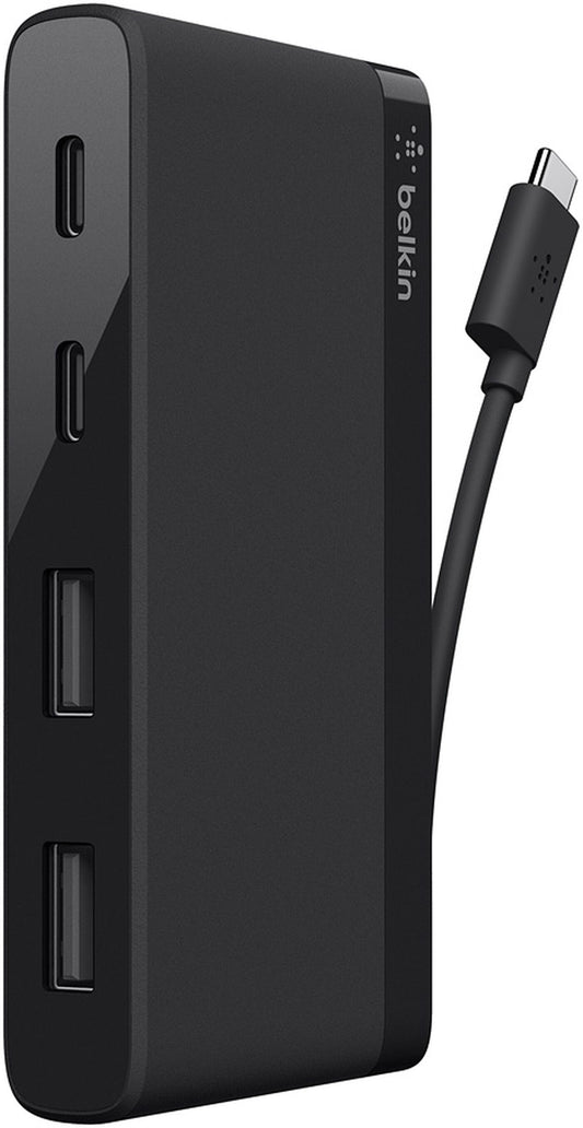 USB-C rozbočovač Belkin Mini, 2 x USB-A 3.1 - 2 x USB-C, čierny F4U090btBLK