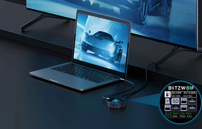 USB-C Hub BlitzWolf BW-TH16, 8v1, Sivý