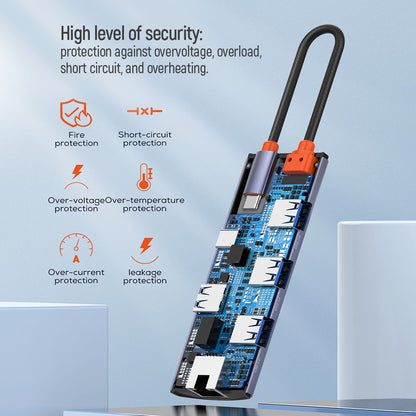 Hub USB-C ColorWay CW-HUB03, 6v1, Strieborný