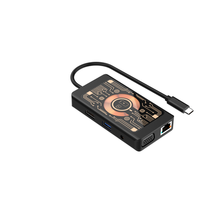 USB-C hub s bezdrôtovým nabíjaním QI Qualo QTPB5-HUB-18, 9v1, Sivý