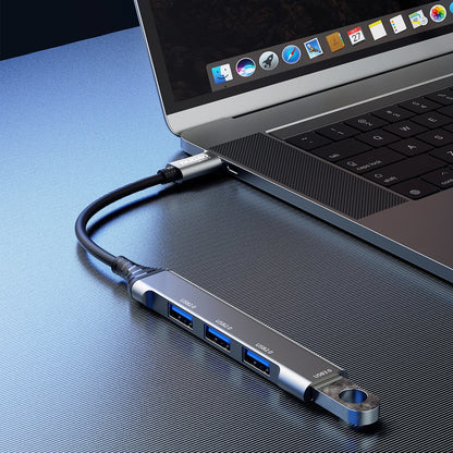 Hub USB-C Dudao A16T, 1 x USB-A 3.0 - 3 x USB-A, Čierny