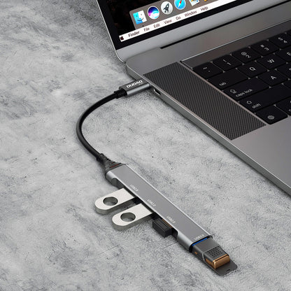 Hub USB-C Dudao A16T, 1 x USB-A 3.0 - 3 x USB-A, Čierny