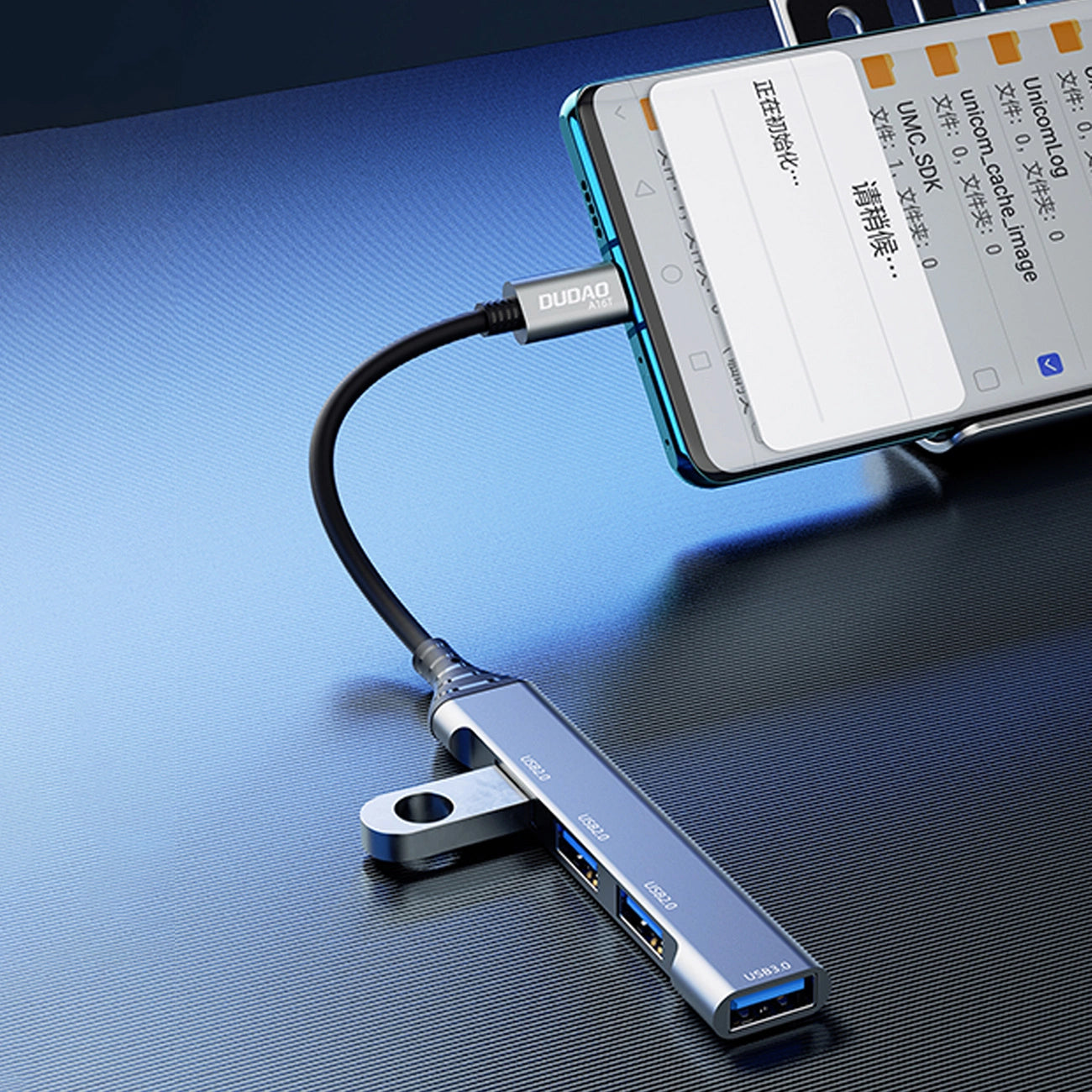 Hub USB-C Dudao A16T, 1 x USB-A 3.0 - 3 x USB-A, Čierny
