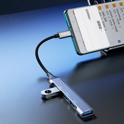 Hub USB-C Dudao A16T, 1 x USB-A 3.0 - 3 x USB-A, Čierny