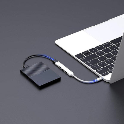 Hub USB-C HAVIT HB41, 4v1, Strieborný