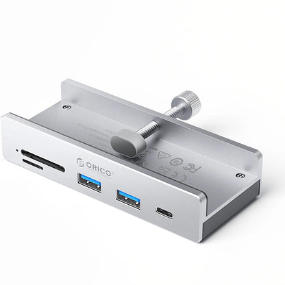 Hub USB-C Orico MH5PC Clamp, 2 x USB-A 3.2 - 1 x USB-C - 1 x SD - 1 x microSD, Strieborný