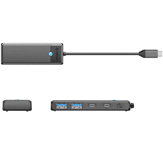 Hub USB-C Orico PAPW2AC-C3, 2 x USB-A 3.0 - 2 x USB-C, čierny