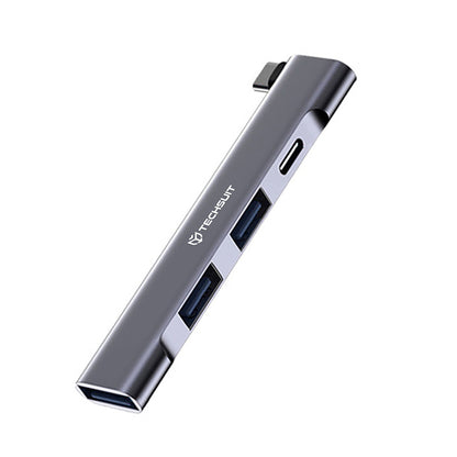 Hub USB-C Techsuit H12 ZenithDock, 4in1, Sivý