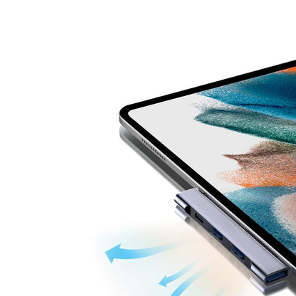 Hub USB-C Techsuit H12 ZenithDock, 4in1, Sivý