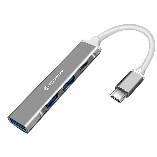 Hub USB-C Techsuit H18 PolarisBridge, 4v1, Biela Sivá