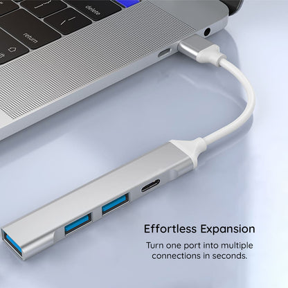 Hub USB-C Techsuit H18 PolarisBridge, 4v1, Biela Sivá