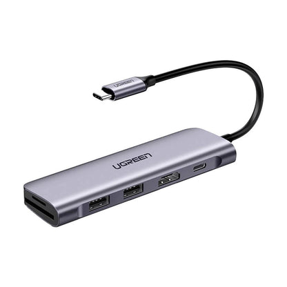Hub USB-C UGREEN CM195 (15214), 2 x USB-A 3.0 - 1 x USB-C - 1 x HDMI - 1 x SD - 1 x microSD, Sivý