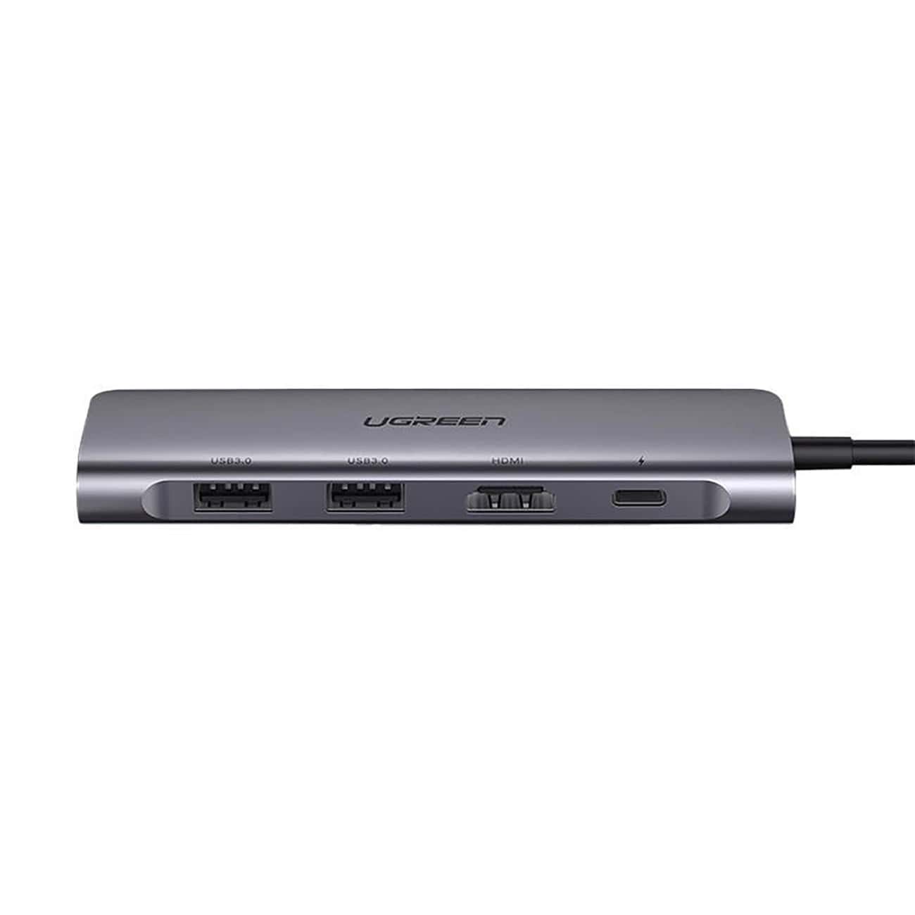 Hub USB-C UGREEN CM195 (15214), 2 x USB-A 3.0 - 1 x USB-C - 1 x HDMI - 1 x SD - 1 x microSD, Sivý