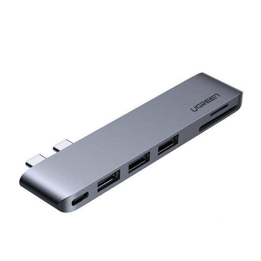 Hub USB-C UGREEN CM251 pre Apple MacBook Pro / Air, 3 x USB-A 3.0 - 1 x USB-C - 1 x SD - 1 x microSD, Sivý