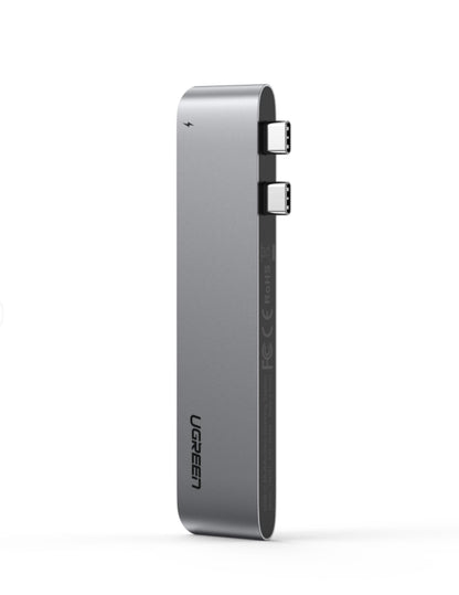 Hub USB-C UGREEN CM251 pre Apple MacBook Pro / Air, 3 x USB-A 3.0 - 1 x USB-C - 1 x SD - 1 x microSD, Sivý
