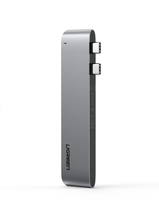 Hub USB-C UGREEN CM251 pre Apple MacBook Pro / Air, 3 x USB-A 3.0 - 1 x USB-C - 1 x SD - 1 x microSD, Sivý