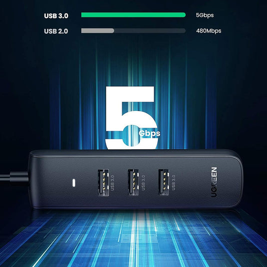 USB-C rozbočovač UGREEN CM416 (10916), 4 x USB-A 3.0, čierny