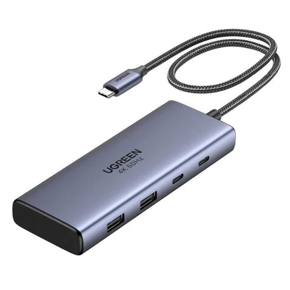 Hub USB-C UGREEN CM498 (45379), 2 x USB-A 3.2 - 3 x USB-C - 2 x HDMI, Sivý