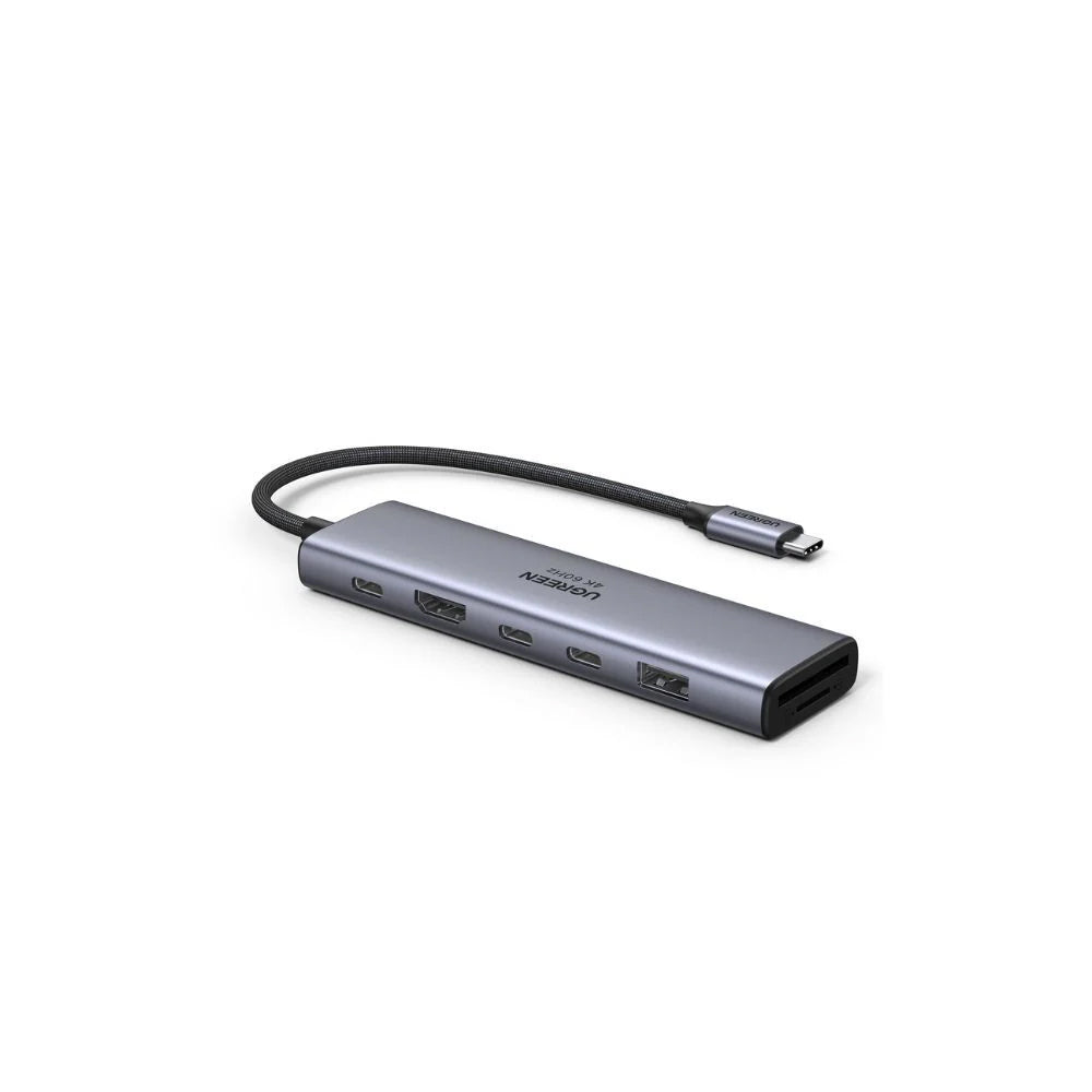 Hub USB-C UGREEN CM511 (45521), 1 x USB-A 3.2 - 3 x USB-C - 1 x HDMI - 1 x SD - 1 x microSD, Sivý