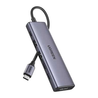Hub USB-C UGREEN CM511 (75586), 6v1, Sivý