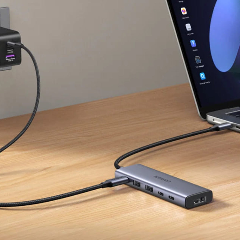 Hub USB-C UGREEN CM511 (75586), 6v1, Sivý