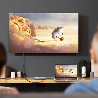 Hub USB-C UGREEN CM512, 2 x USB-A 3.0 - 1 x USB-C - 1 x HDMI - 1 x SD - 1 x microSD - RJ45, Sivý