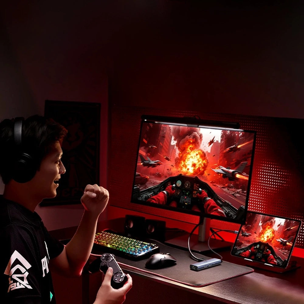 Hub USB-C UGREEN CM512 (75643), 6v1, Sivý