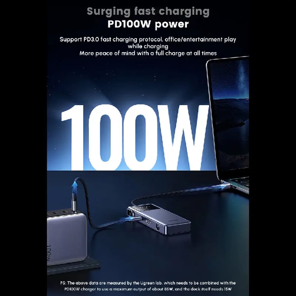 Hub USB-C UGREEN CM888 (45155) Uno, 6v1, Sivý