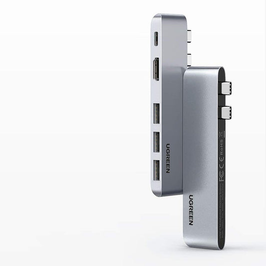 USB-C rozbočovač UGREEN pre Apple MacBook Pro / Air Series, 3 x USB-A 3.0 - 1 x USB-C - 1 x HDMI, sivý