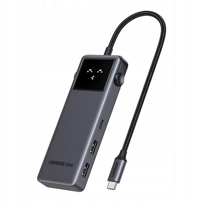 USB-C rozbočovač UGREEN Uno (75179), 2 x USB-A - 2 x USB-C - 1 x HDMI - 1 x SD - 1 x microSD, Sivý