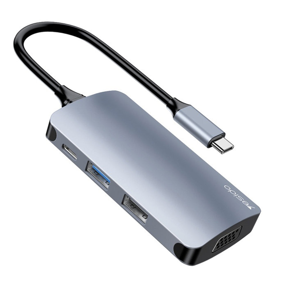 Hub USB-C Yesido HB16, 7v1, Sivý