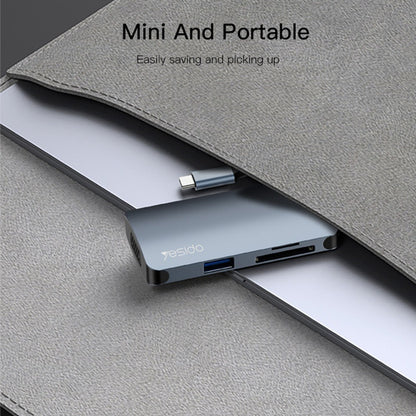 Hub USB-C Yesido HB16, 7v1, Sivý