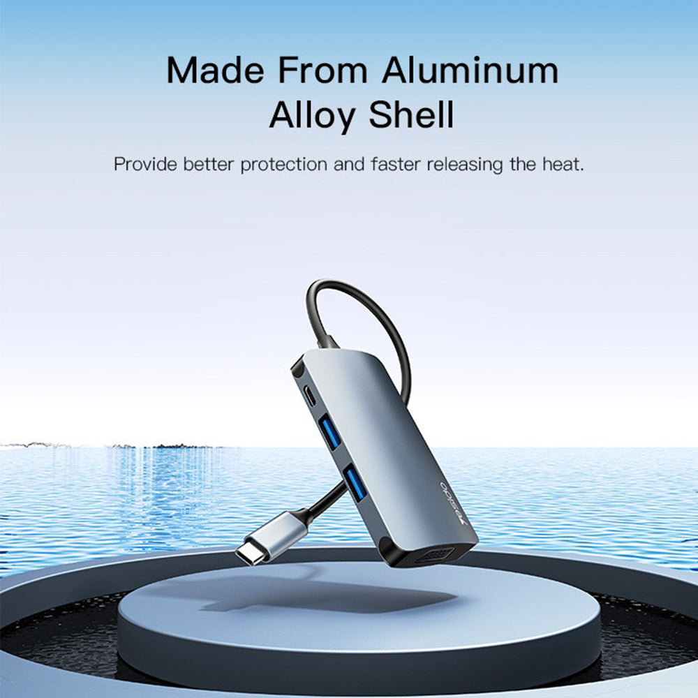 Hub USB-C Yesido HB16, 7v1, Sivý