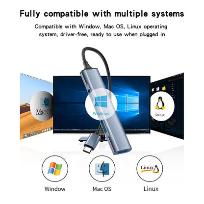 Hub USB-C Yesido HB17, 4v1, Sivý